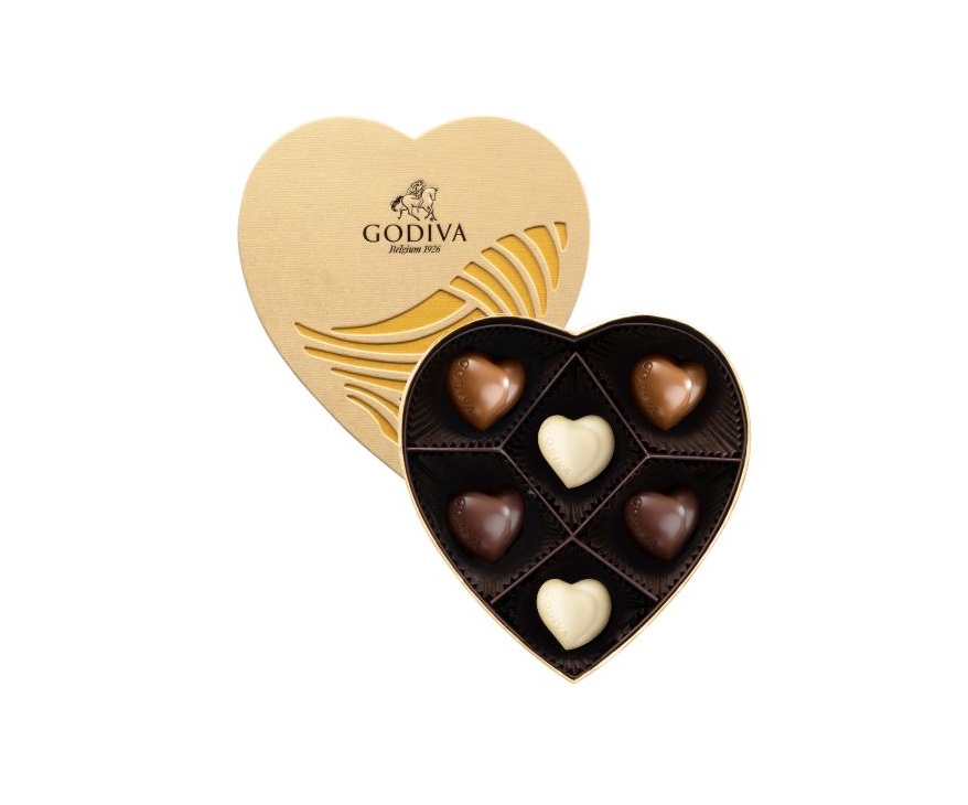 Gold Collection Chocolate Heart Gift Box 6pcs